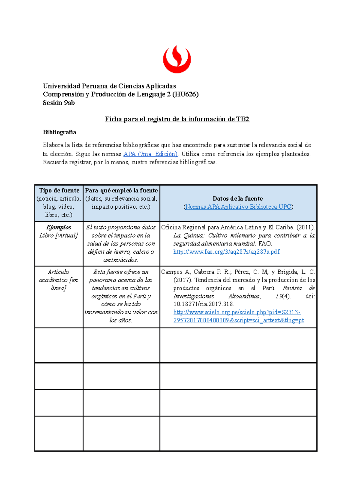 9ab Ficha De Tb2 Fqefqf Universidad Peruana De Ciencias Aplicadas