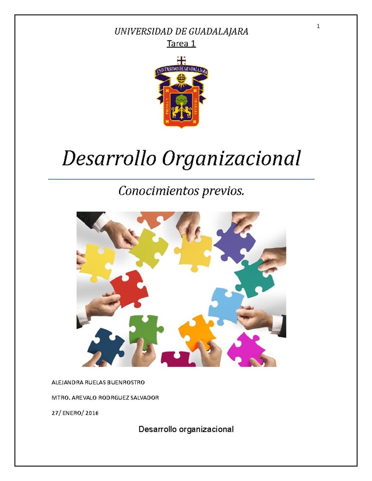 Desarrollo Organizacional Tarea 1 - StuDocu