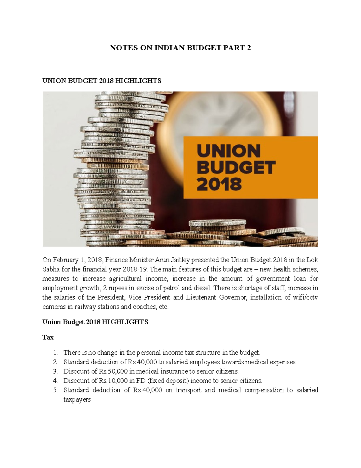 essay on indian budget