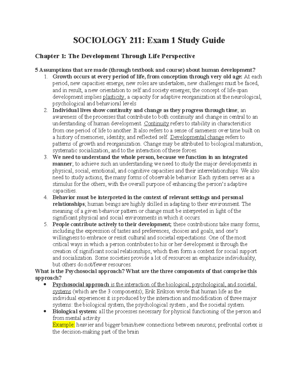 Exam 1 Study Guide - SOCIOLOGY 211: Exam 1 Study Guide Chapter 1: The ...