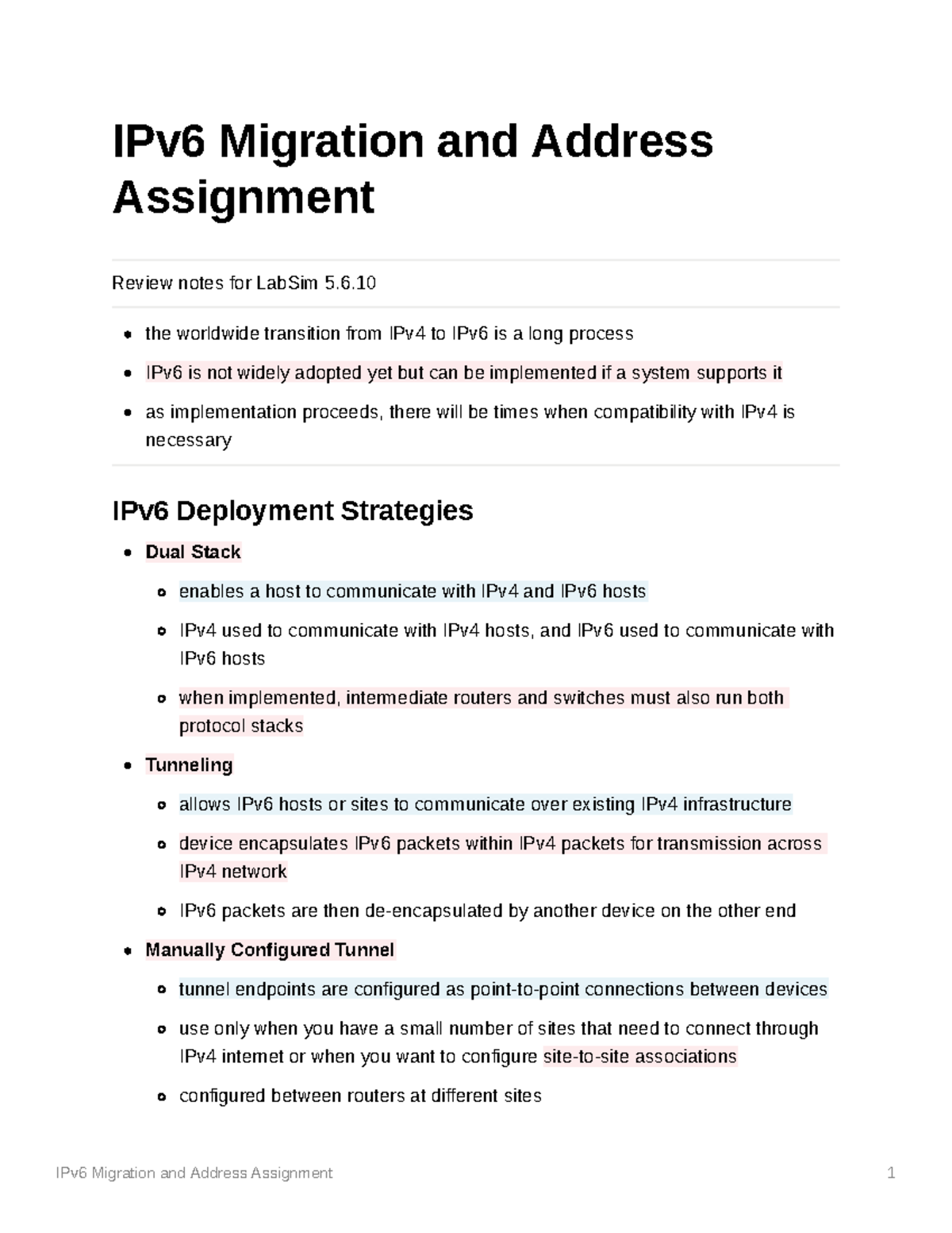 ipv6 assignment