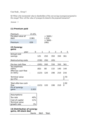 Case Study Stanley Black Decker Inc Case Study Group 5 Q1