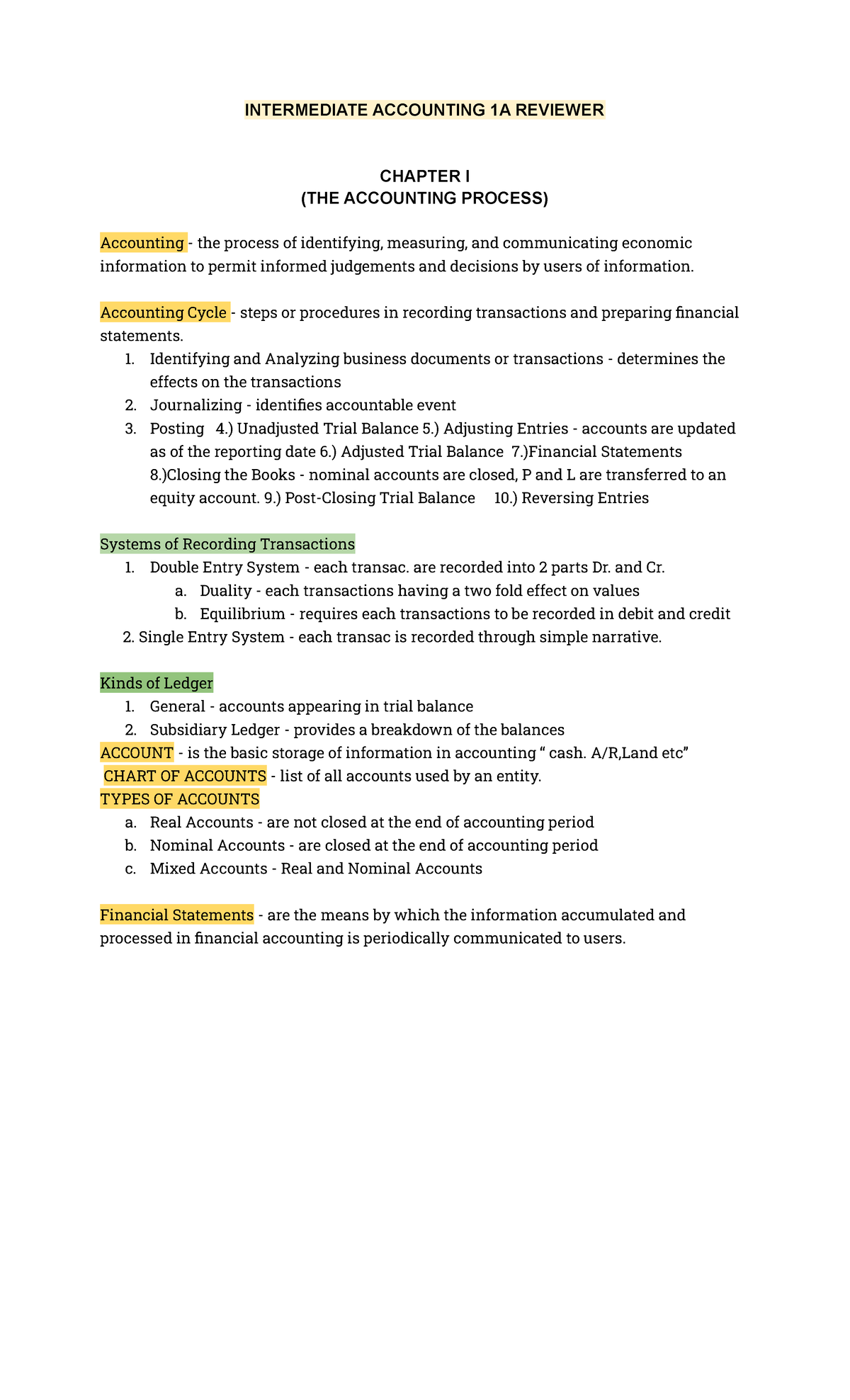 Intermediate Accounting 1A Reviewer - INTERMEDIATE ACCOUNTING 1A ...