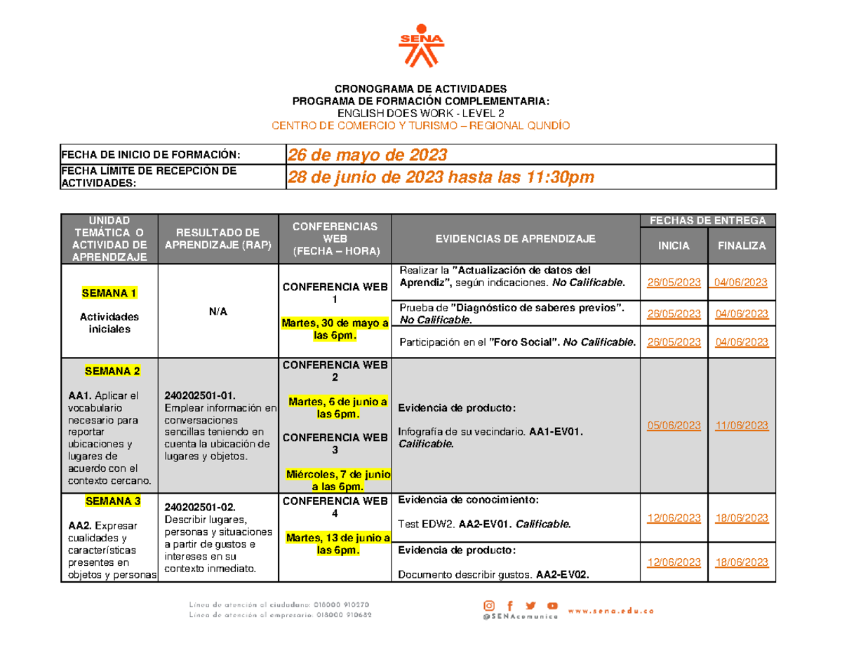 Cronograman EDWn 2 23647115 cae7117 - CRONOGRAMA DE ACTIVIDADES ...
