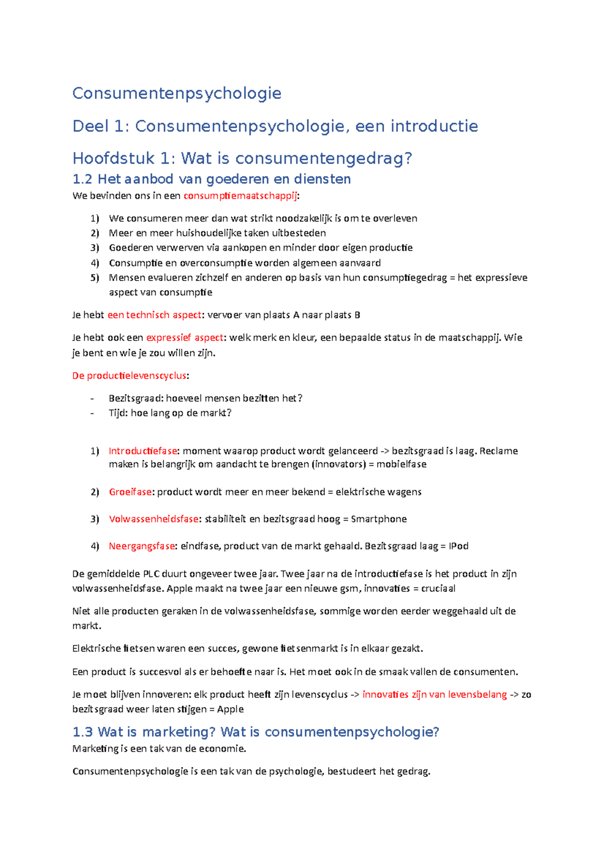 Consumentenpsychologie Samenvatting - Consumentenpsychologie Deel 1 ...