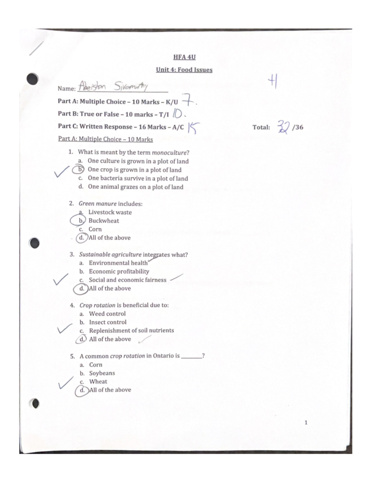 Unit 4 Food Issues Test Studocu