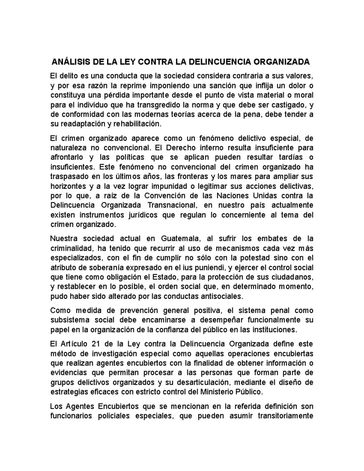 10 Ley Contra Delincuencia Organizada 1 Ley Contra La Delincuencia