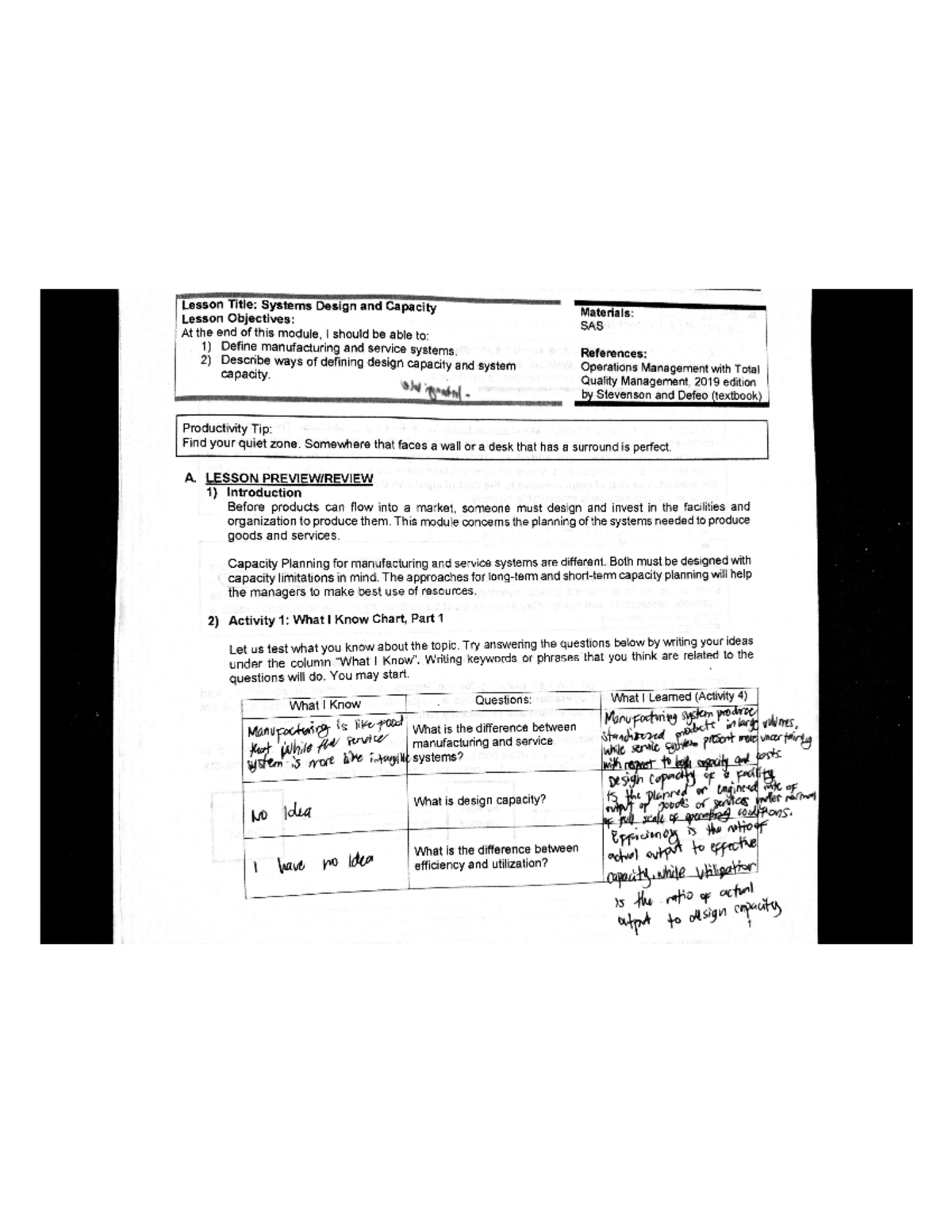 Ways of defining design capacity Financial Management Studocu