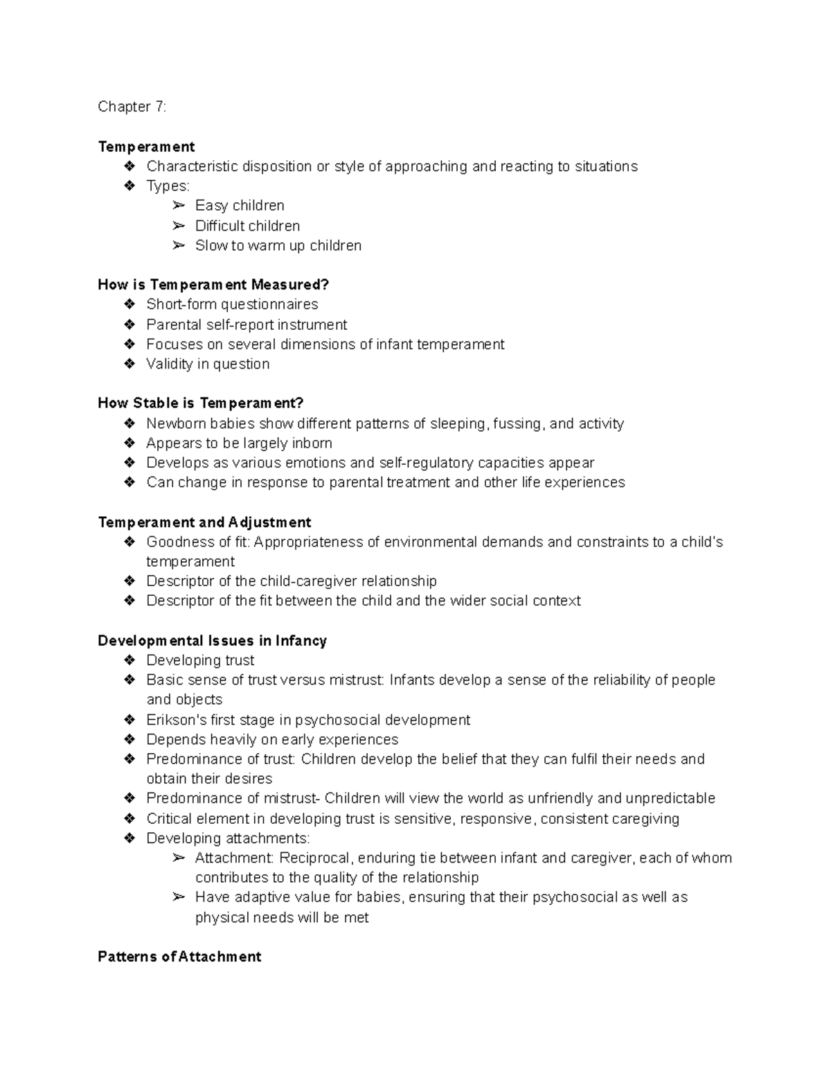 Chapter 7 Child and Development - Chapter 7: Temperament Characteristic ...