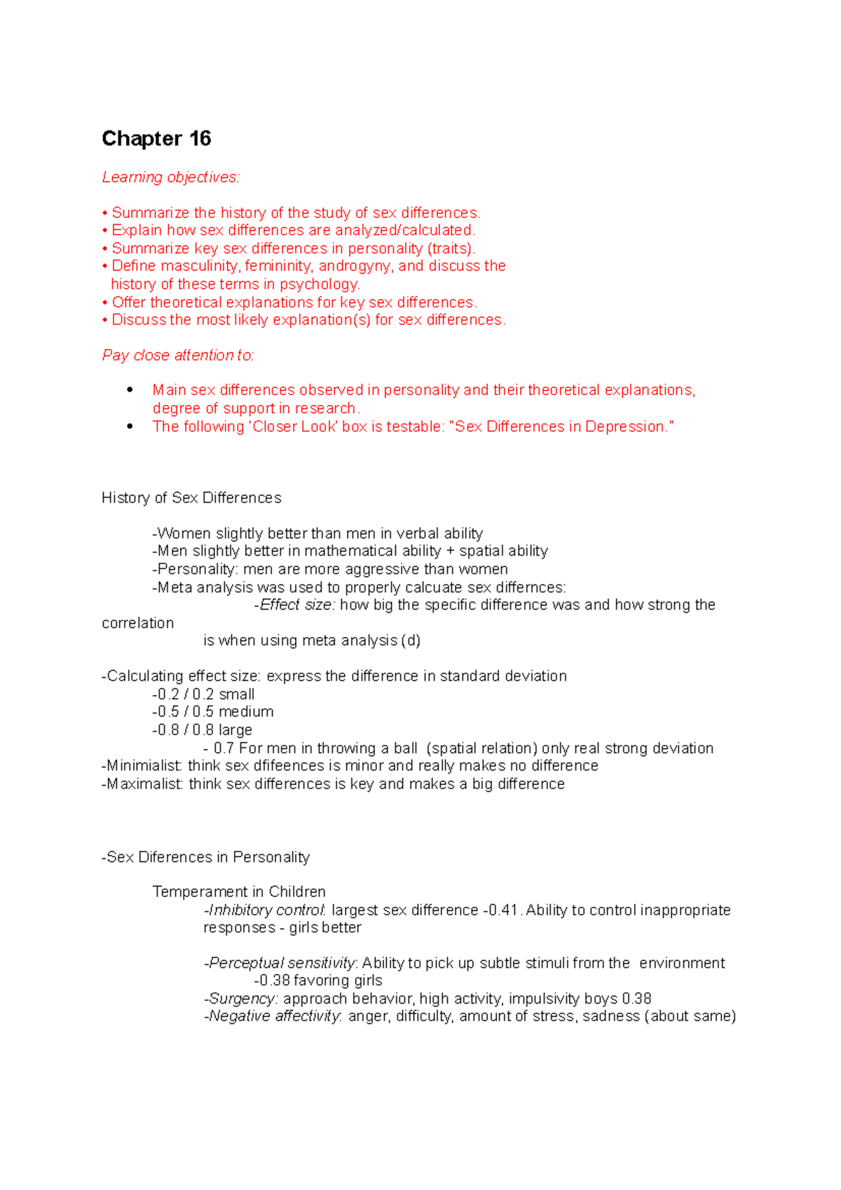 Chapter 16 Textbook Notes - Chapter 16 Learning Objectives: Summarize ...