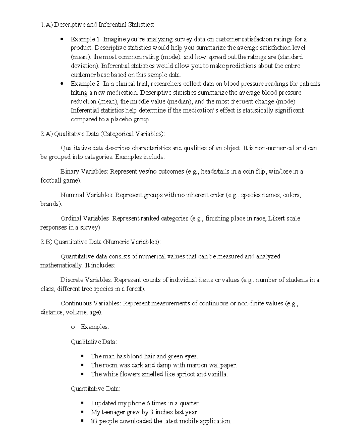 Modern Math Research - Descriptive and Inferential Statistics: Example ...