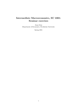 All assignments - Intermediate Macroeconomics - EC2201 - SU 