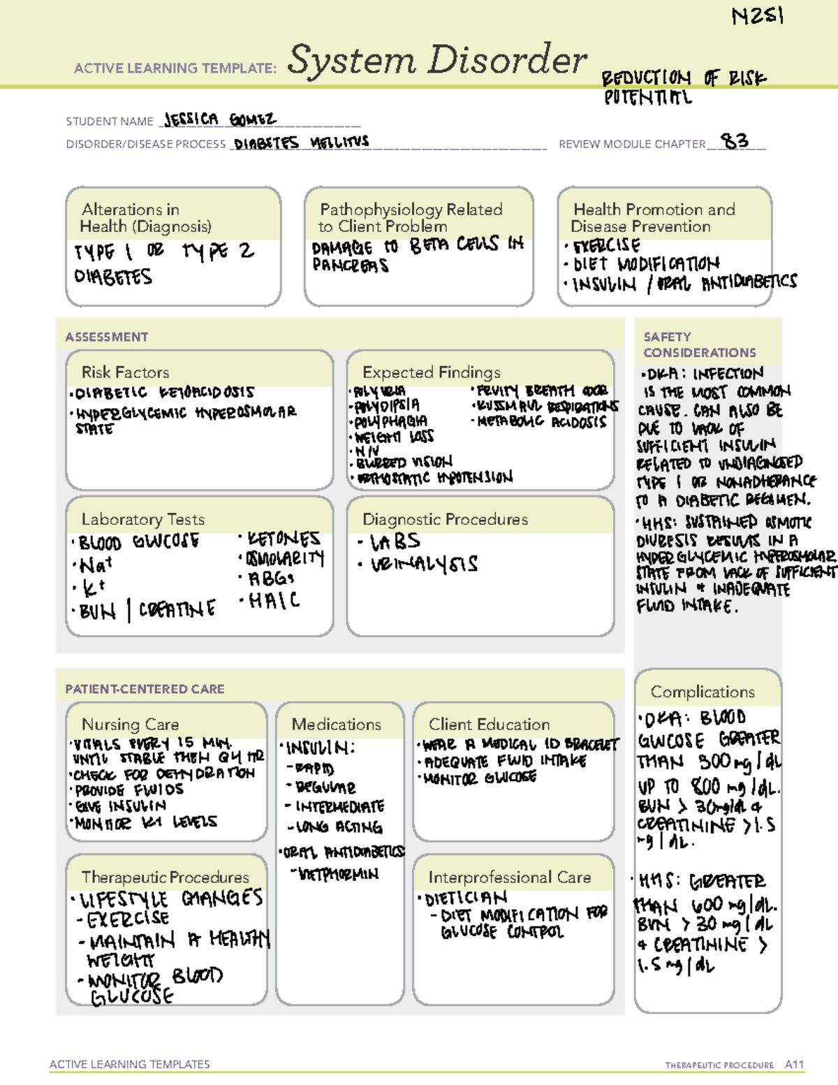 ATI Nutrition B Remediation - System Disorder STUDENT NAME