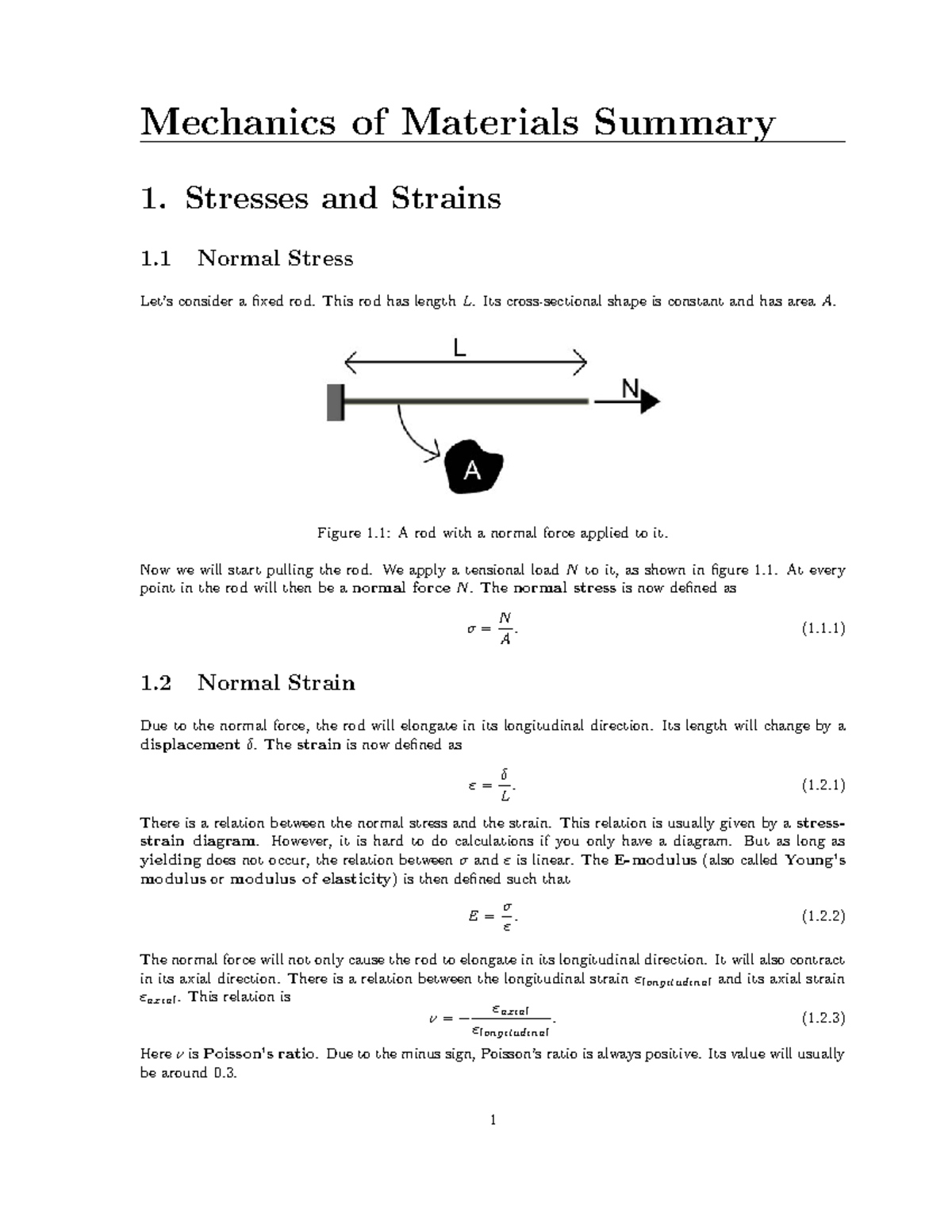 Mechanics Of Materials Full Version - Mechanics Of Materials Summary 1 ...