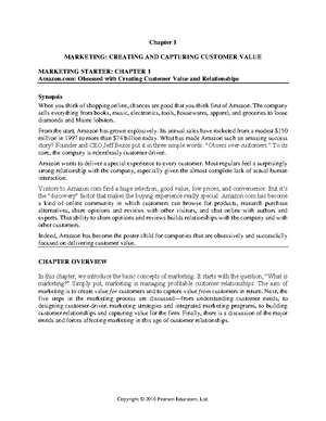 Chapter 3 Summary Principles of Marketing Summary Course Marketing ...