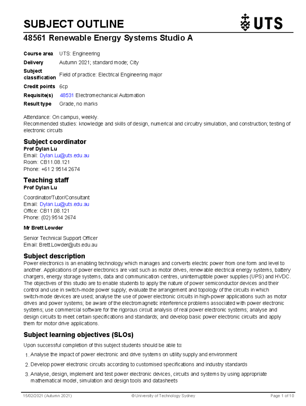 Fundamentals of C programming subject outline 2021 - SUBJECT OUTLINE ...