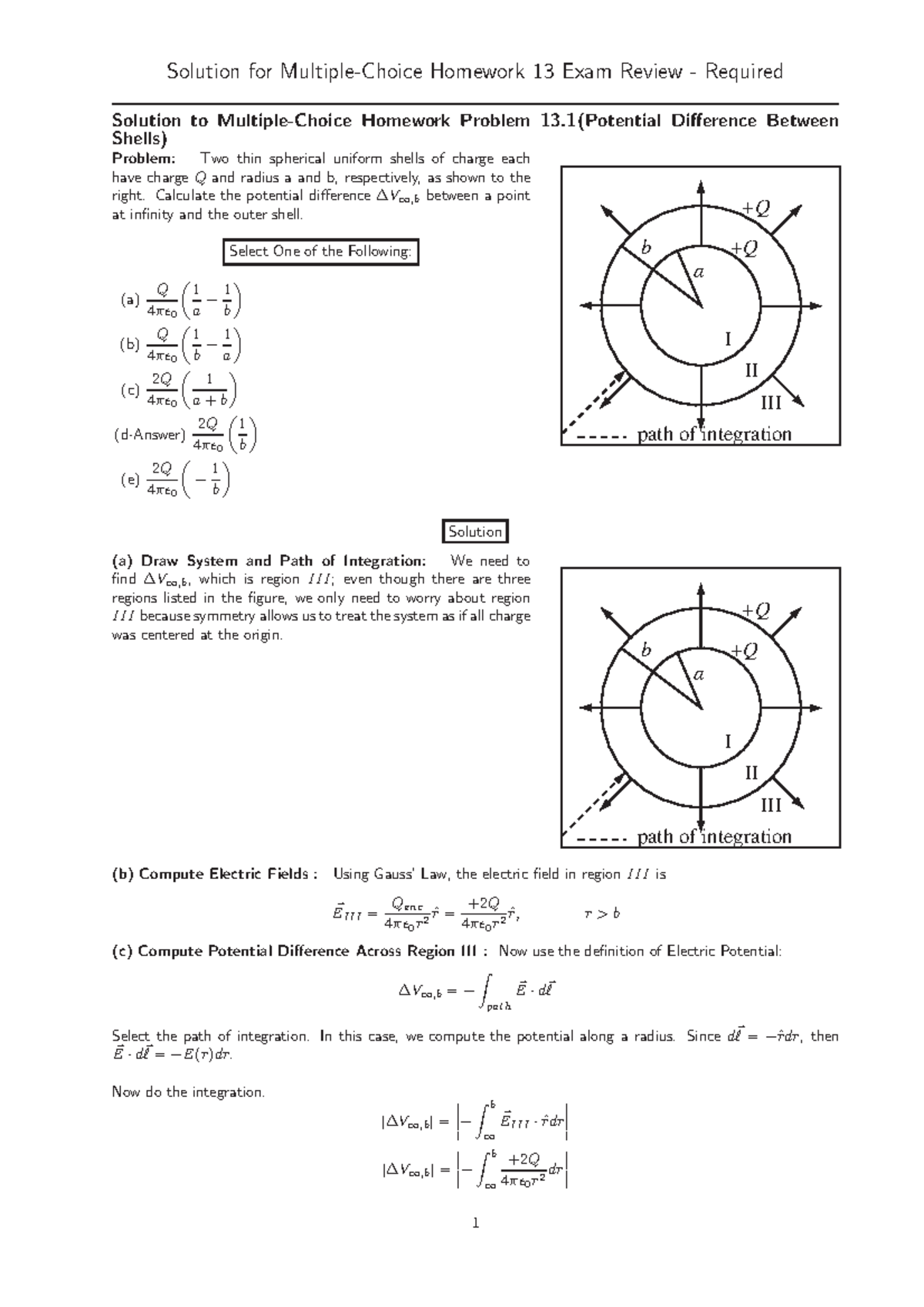 Onlinehomework-13-sln - Solution for Homework 13 Exam Review Required ...