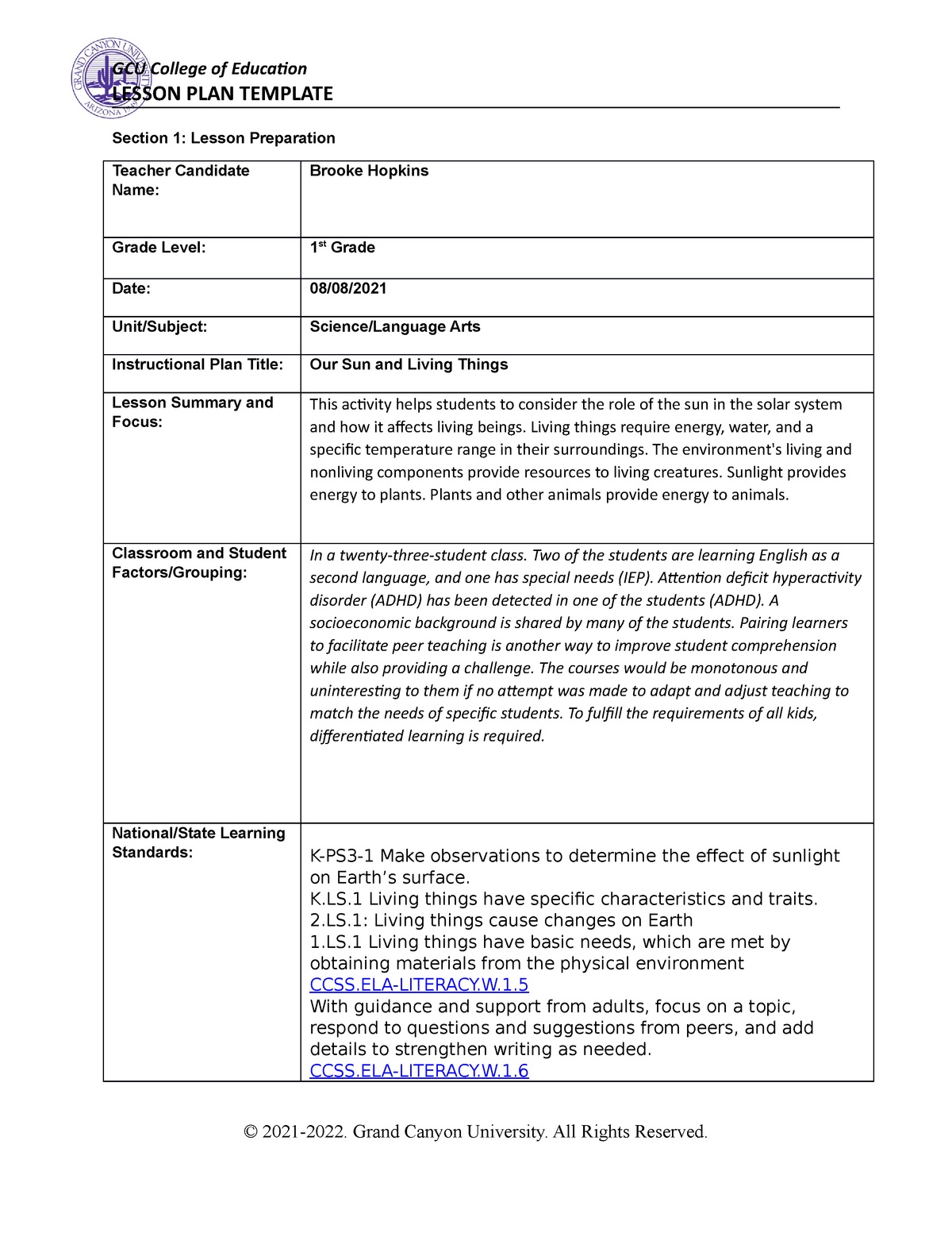 Coelessonplantemplate 4600 update LESSON PLAN TEMPLATE Section 1