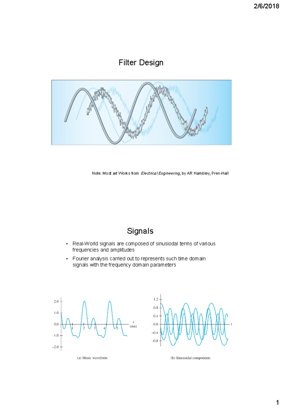 Filters Electronic Filter Design Filter Design Note Most art Works