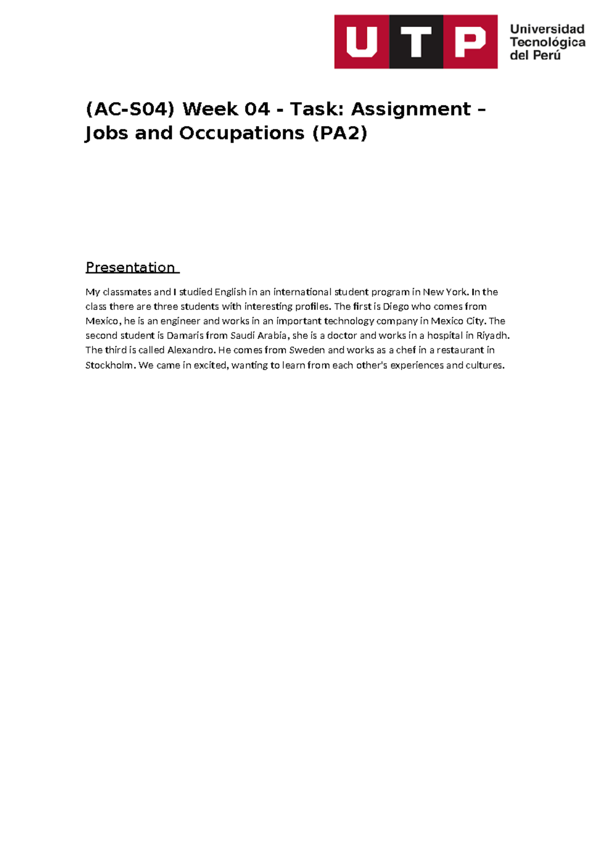 week 4 task assignment jobs and occupations