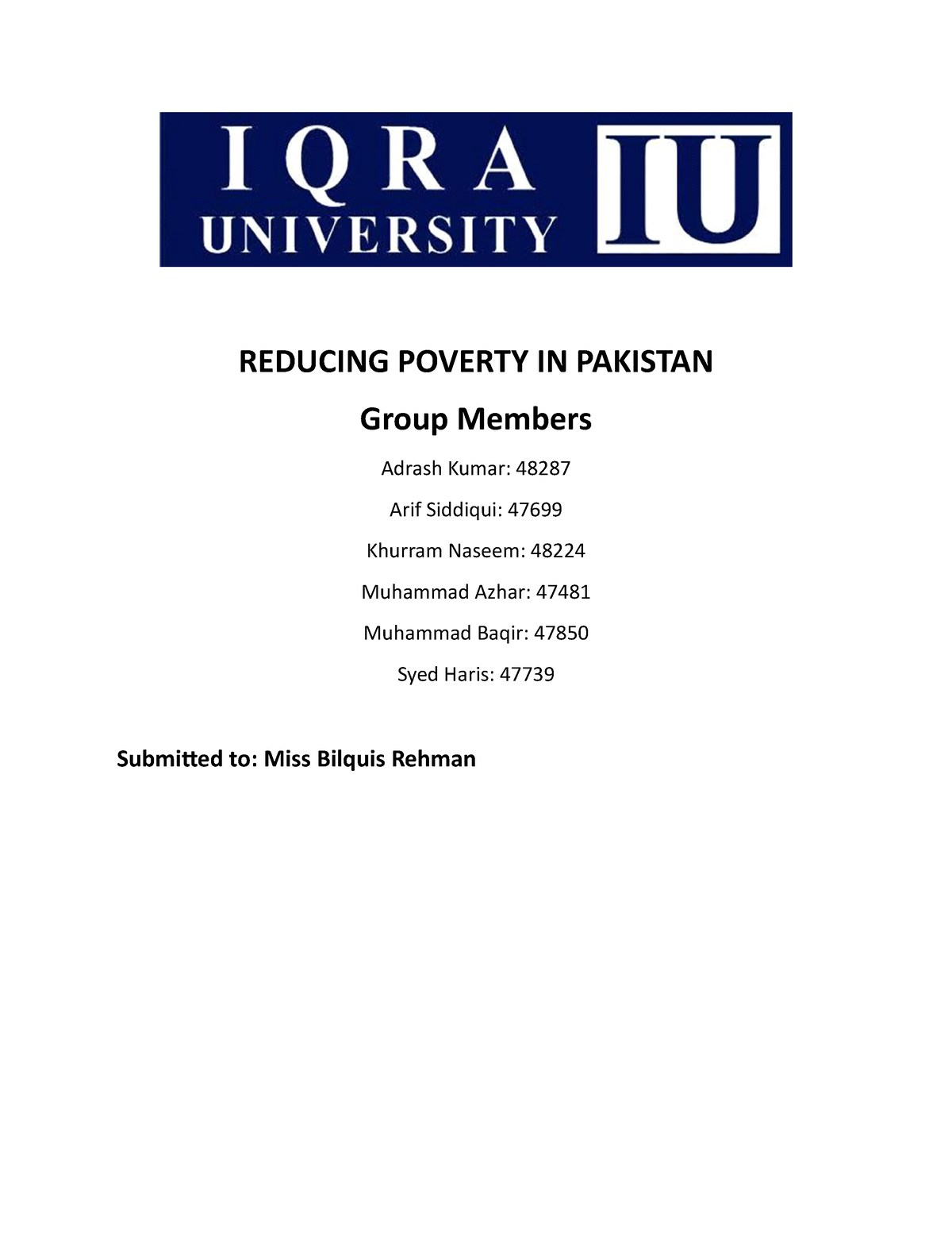 research report of poverty