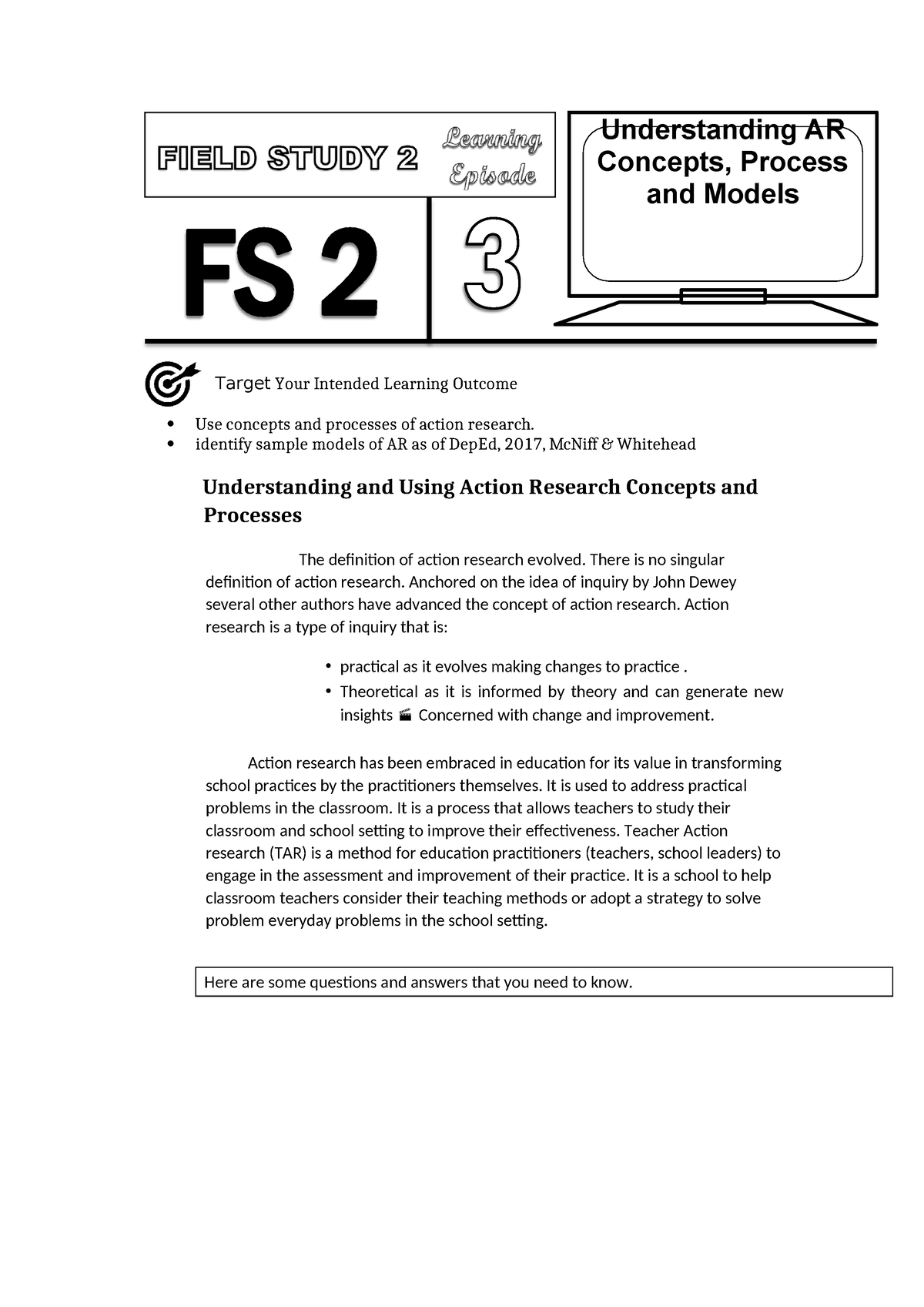 FS2 Episode-3 - Summary Bachelor Of Elementary Education - Target Your ...