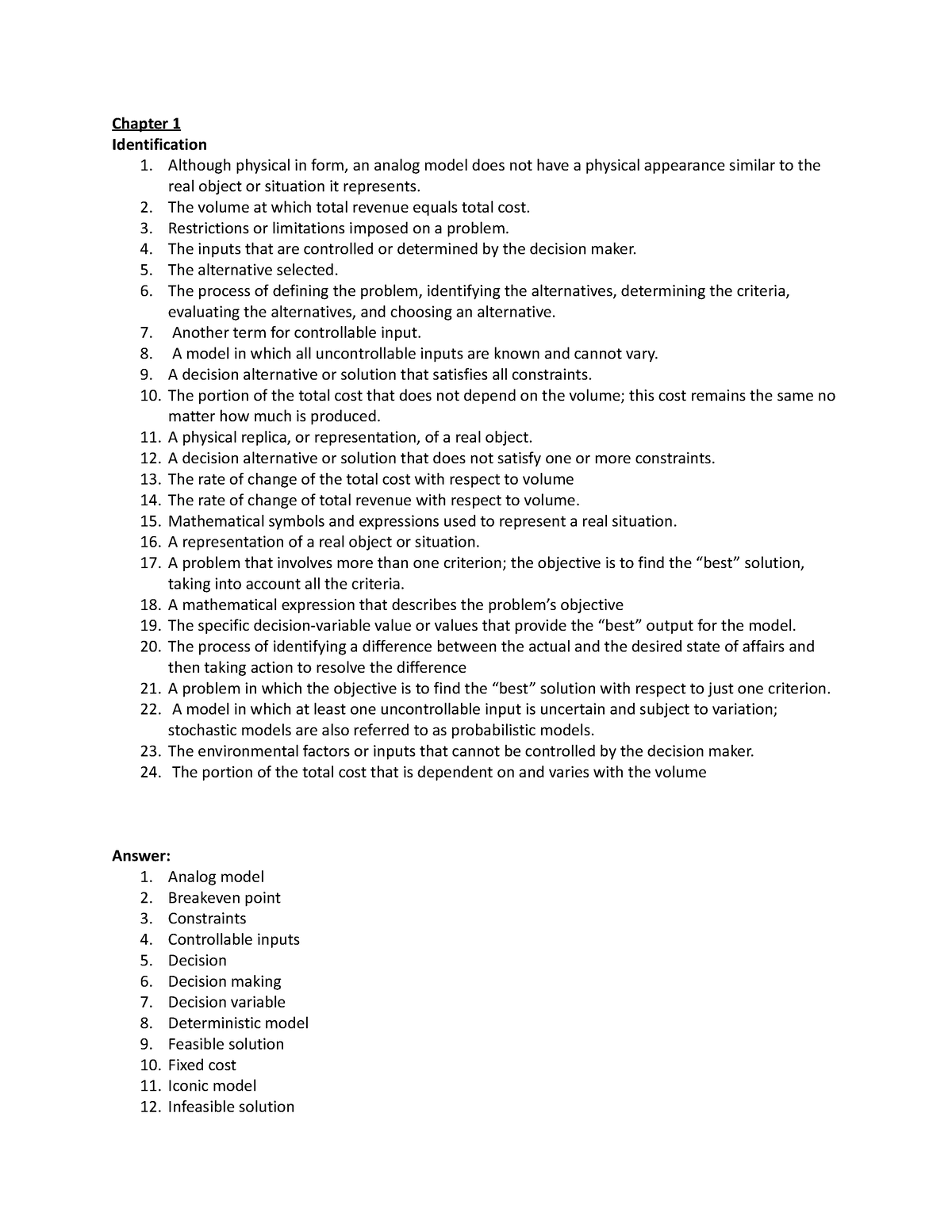 Reviewer-Mgt Science-Theory-Chapter 1-4 - Accountancy - Central - Studocu