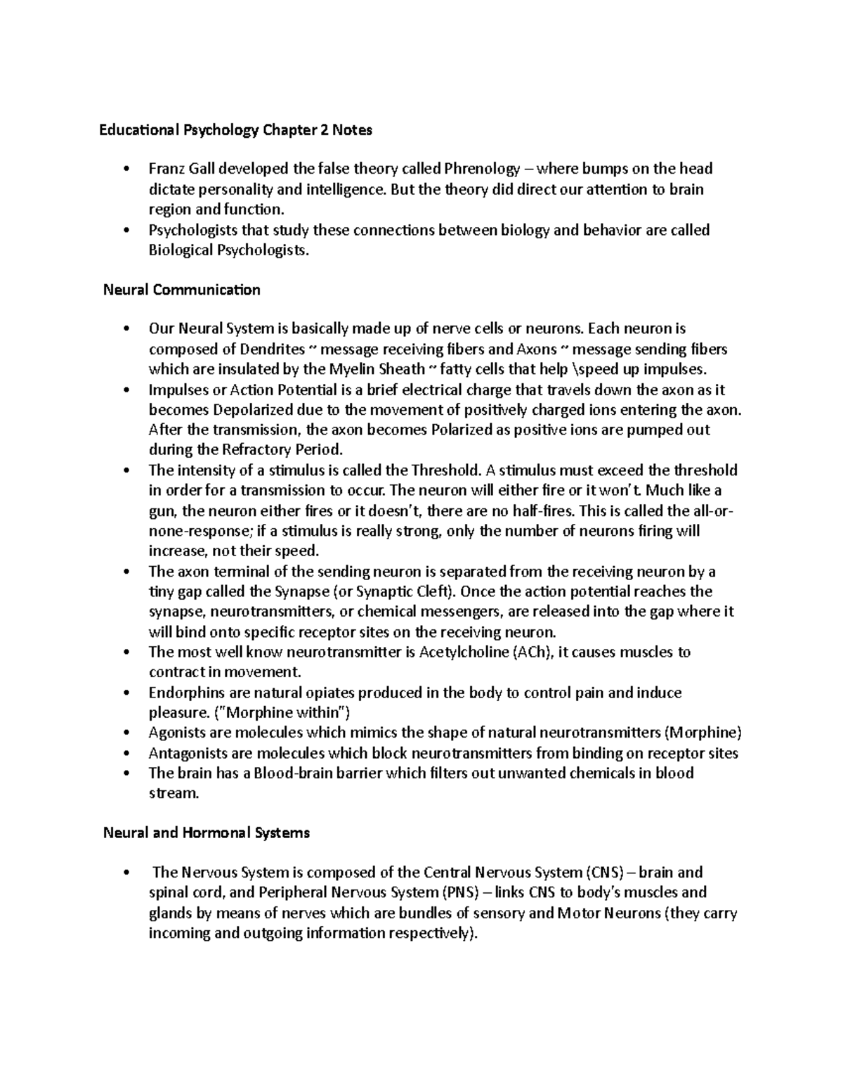 Educational Psychology Chapter 2 Notes But the theory did direct our