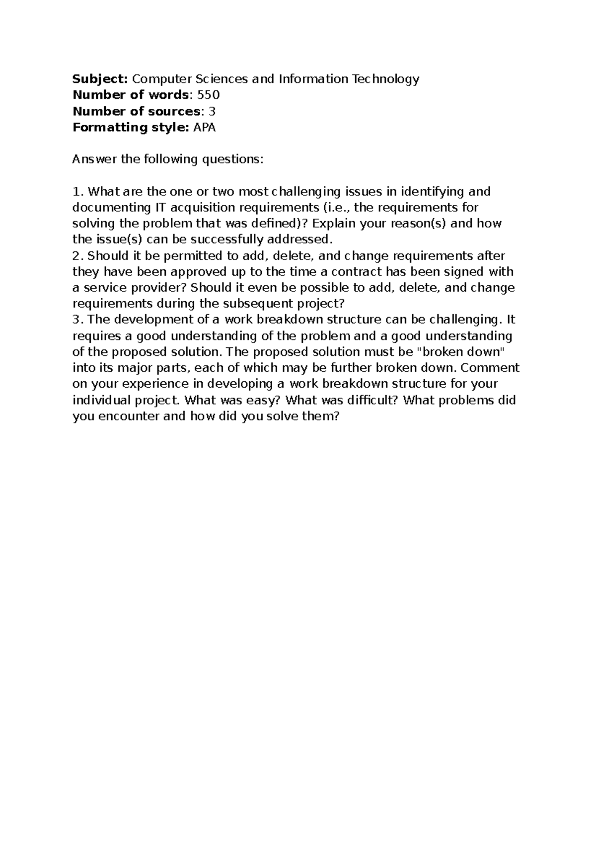 Computer sciences and information technology - Subject: Computer ...