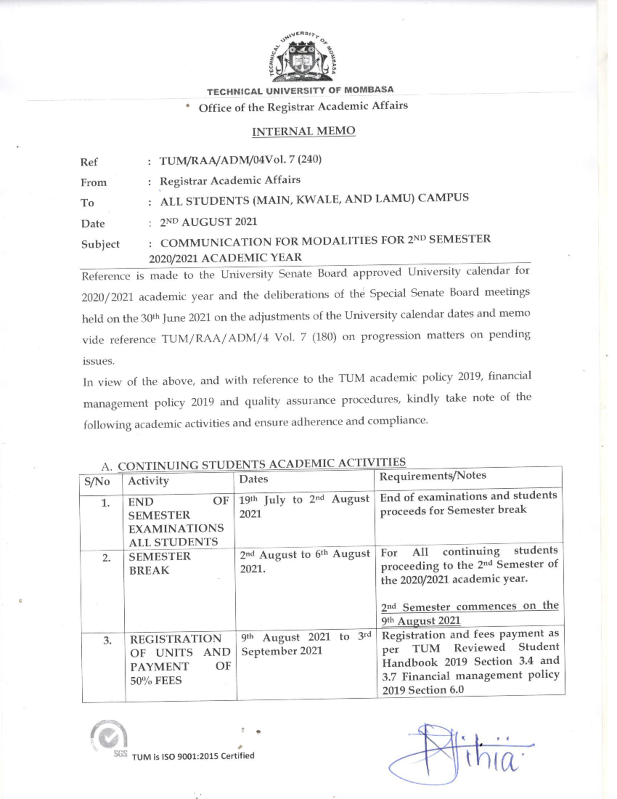 Communication FOR Modalities OF 2ND Semester 2021 - Hotel and ...