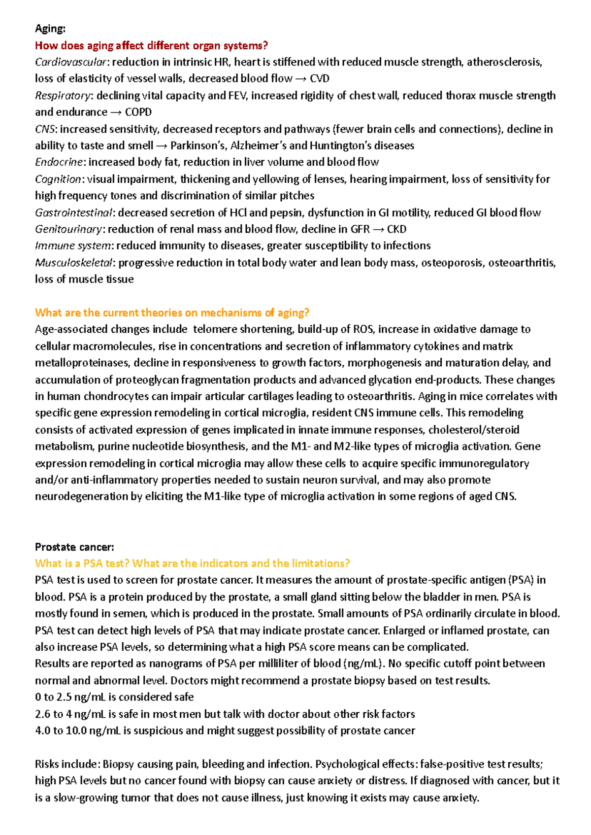 Pbl cancer gage pbl learning objectives Aging How does aging