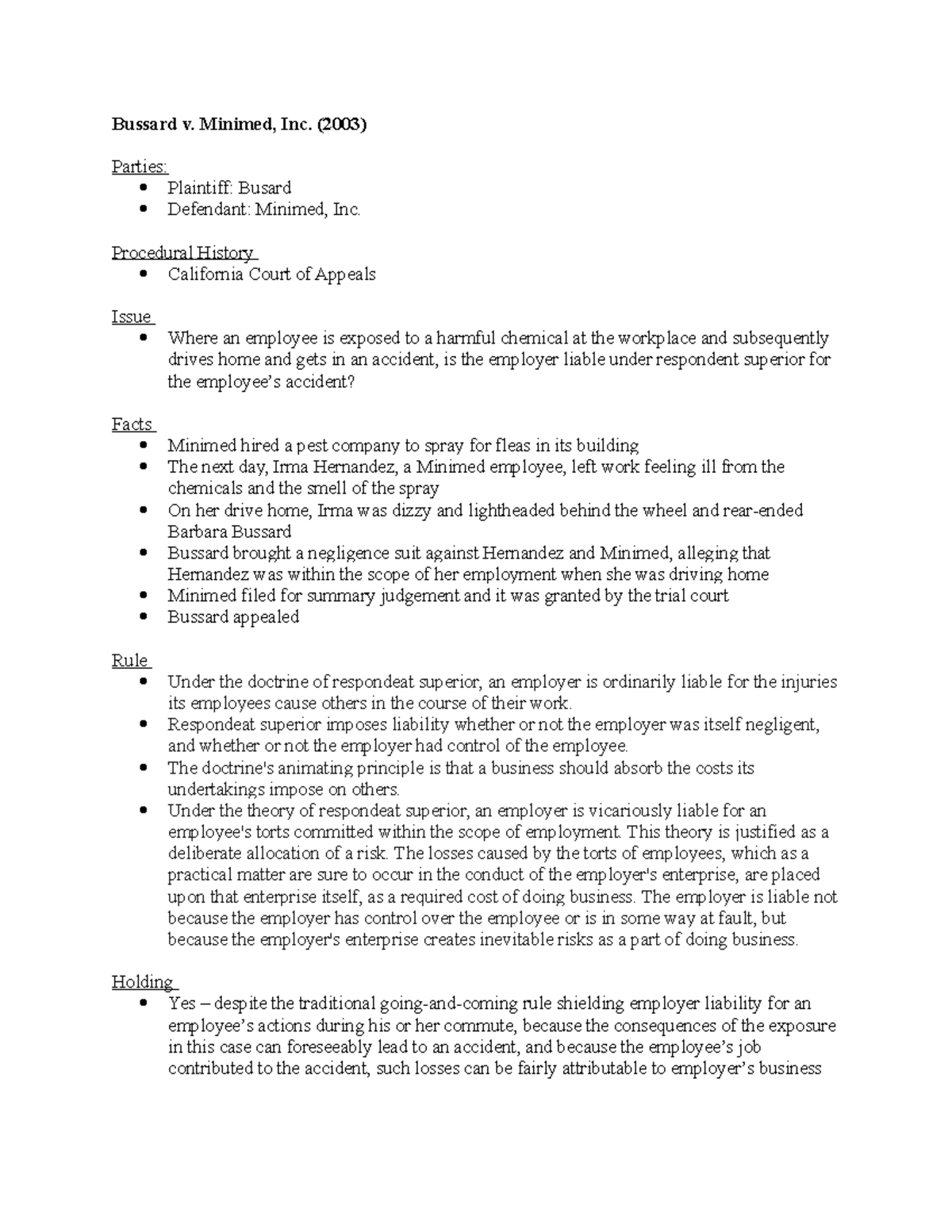 Bussard V. Minimed, Inc. - Bussard V. Minimed, Inc. (2003) Parties ...