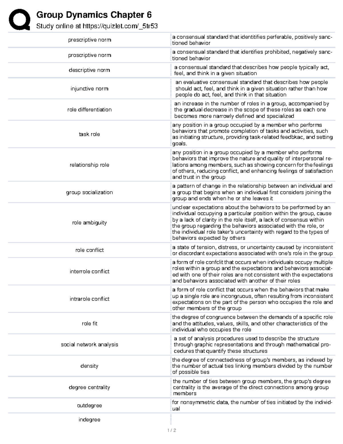 M6 - Group Dynamics - Group Dynamics Chapter 6 Study online at quizlet ...