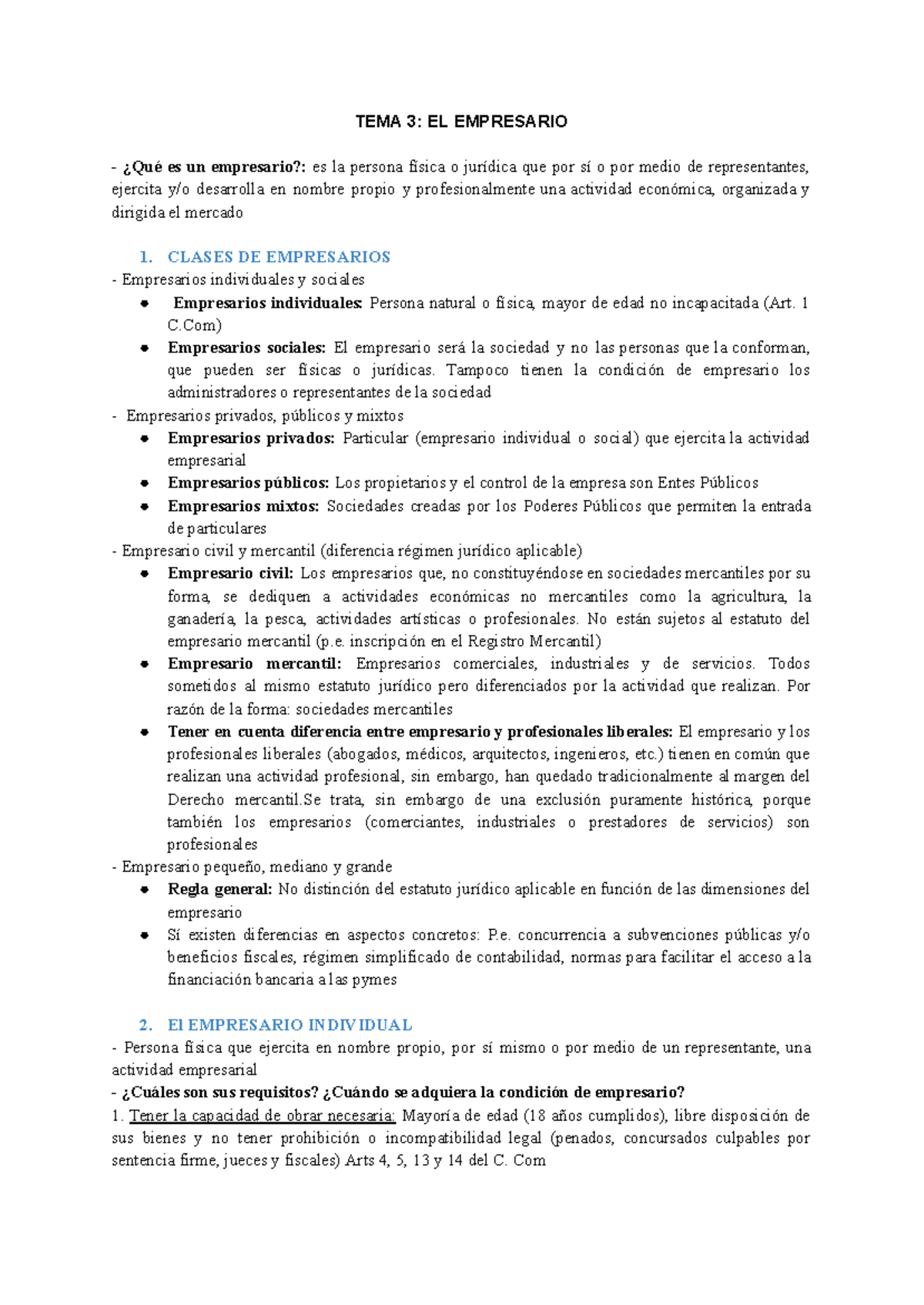 TEMA 3 EL Empresario - tema 3 apuntes completos - TEMA 3: EL EMPRESARIO ...