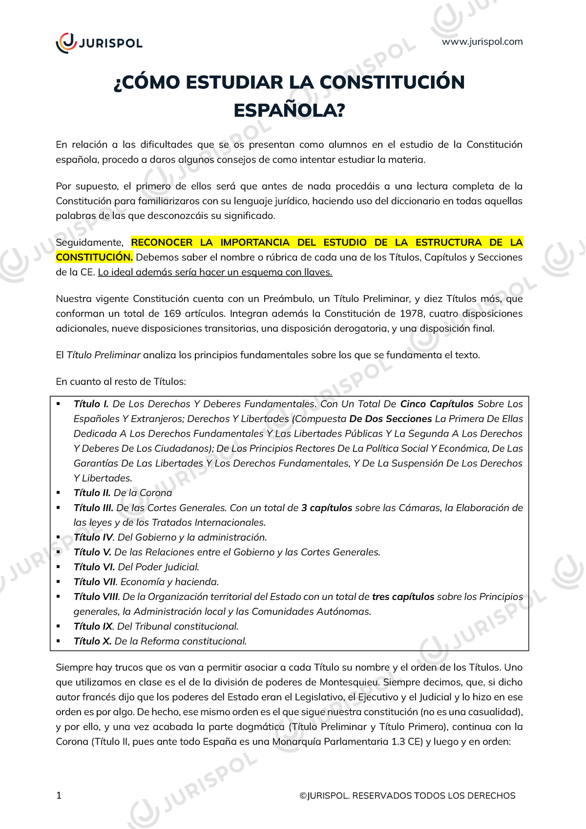 ¿Cómo Estudiar La Constitución Española - ¿CÓMO ESTUDIAR LA ...