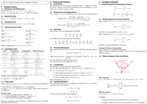 MA1511 Cheatsheet - Tangent Plane Polar Coordinates Gradient Field ...