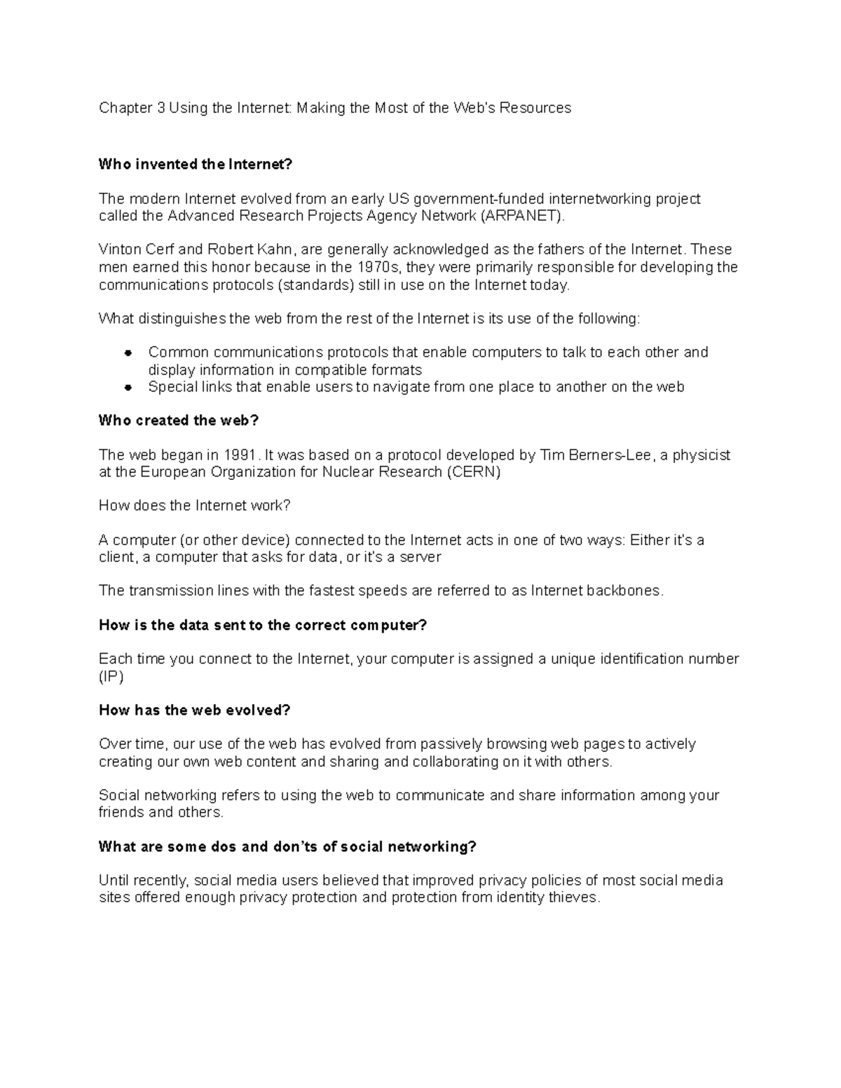 Chapter 3 Using the Internet Making the Most of the Web’s Resources ...