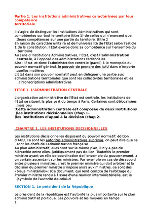 Fiches Institutions Juridictionnelles - Cours 1 - Introduction Dire Le ...