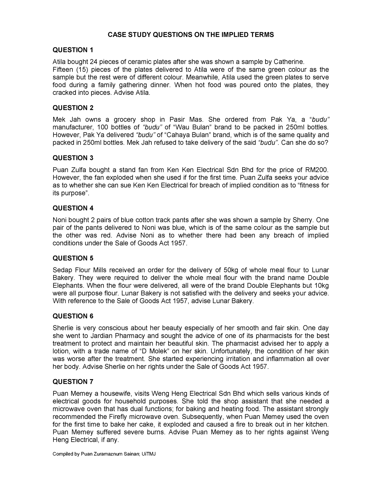 1-case-study-on-implied-terms-compiled-by-puan-zuramaznum-sainan