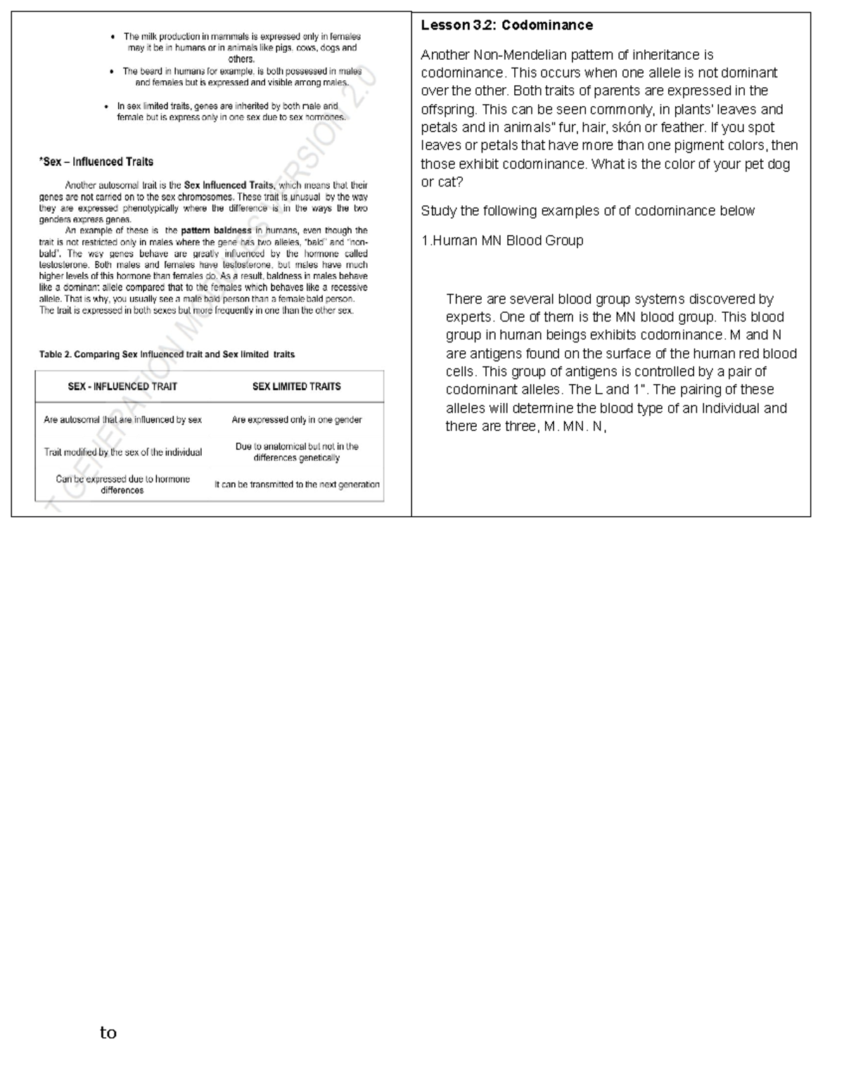 Filipino 9 Notes - to Lesson 3: Codominance Another Non-Mendelian ...