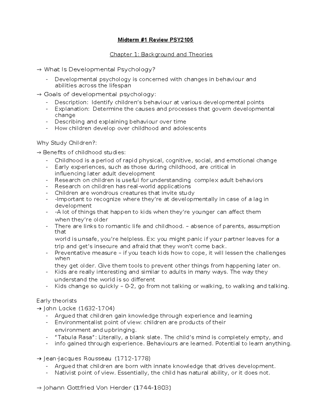 Midterm 1 Review PSY2105 - Midterm #1 Review PSY Chapter 1: Background ...