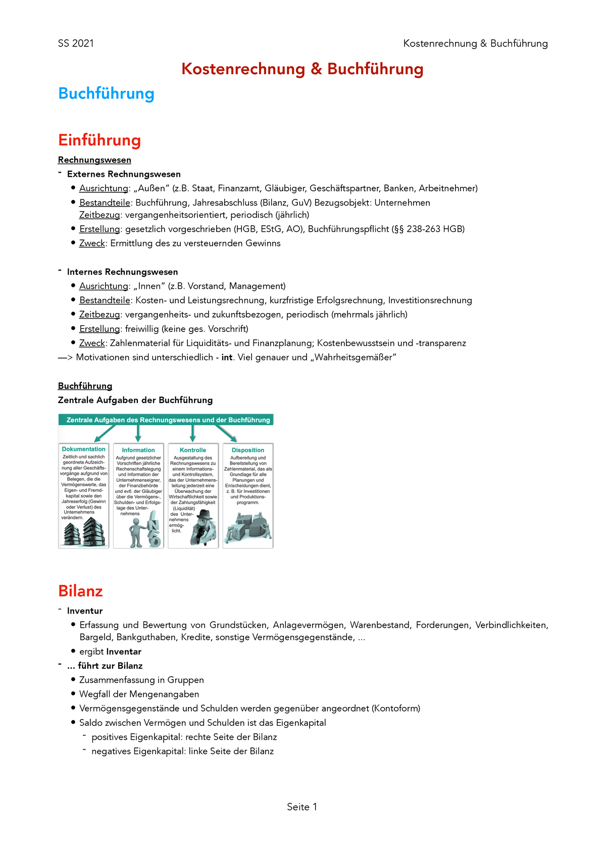 Lernzettel Buchführung - Kostenrechnung & Buchführung Buchführung ...