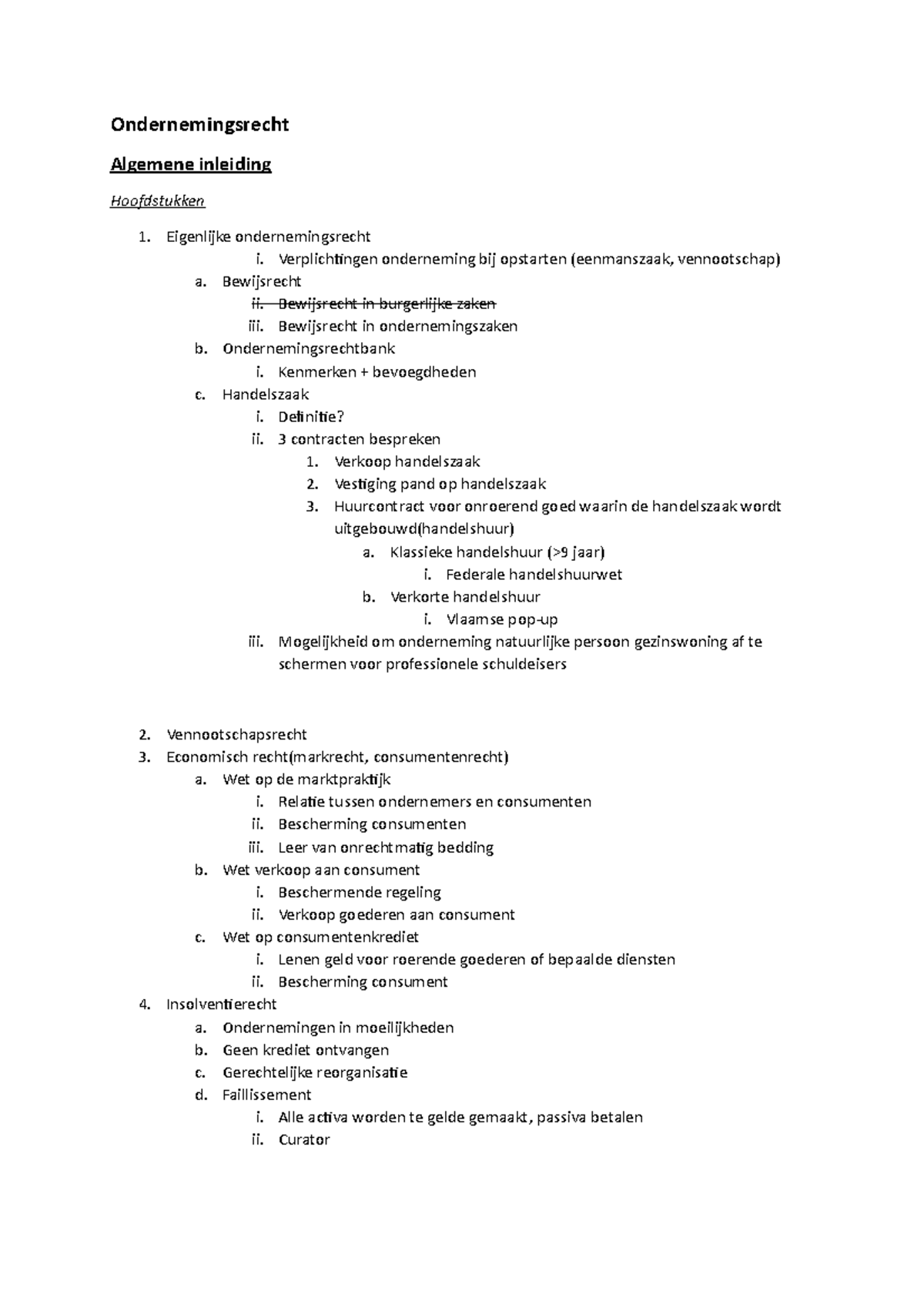 Ondernemingsrecht Samenvatting - Ondernemingsrecht Algemene Inleiding ...