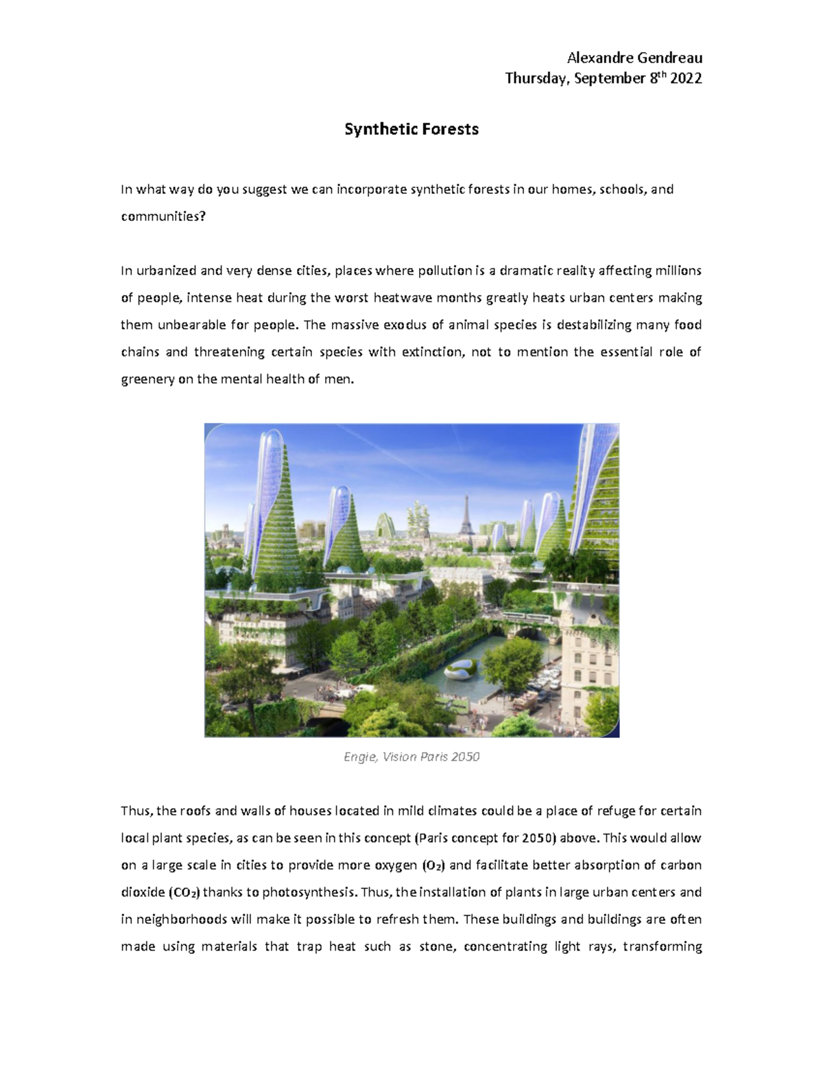 Synthetic forests Studypool Fall 2022 Thursday, September 8th