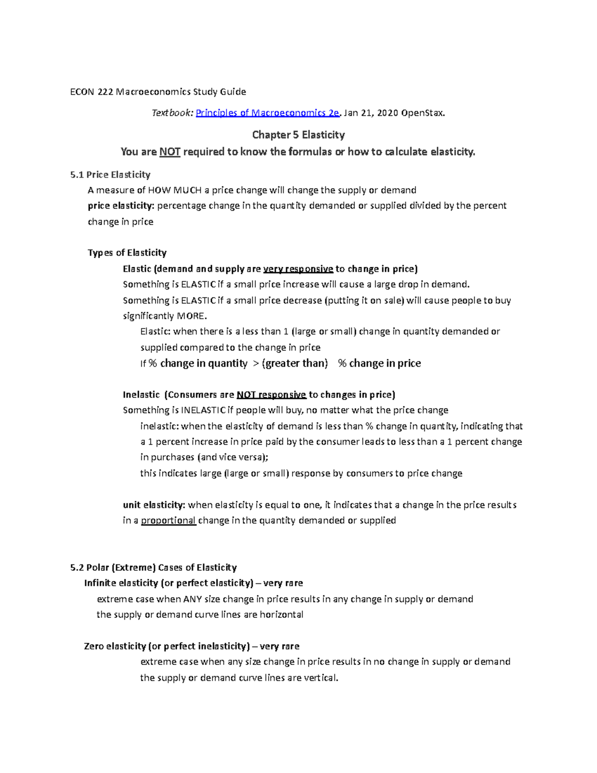 ECON Chapter 5 notes - ECON 222 Macroeconomics Study Guide Textbook ...