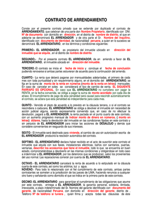 1 Apuntes 1 Contrato De Arrendamiento Conste Por El Presente Contrato Privado Studocu