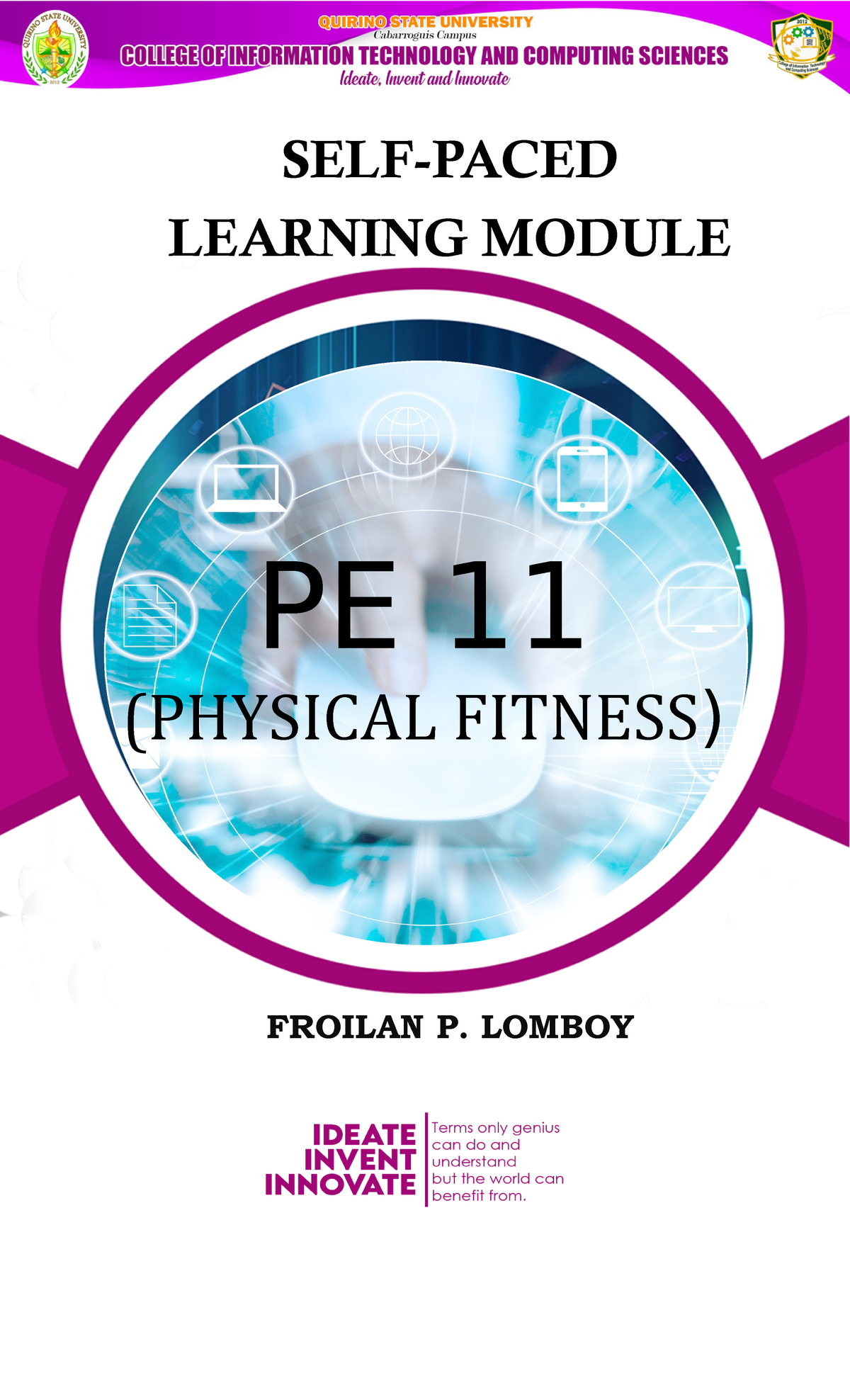 PE-11- Preliminary - SELF-PACED LEARNING MODULE FROILAN P. LOMBOY PE 11 ...