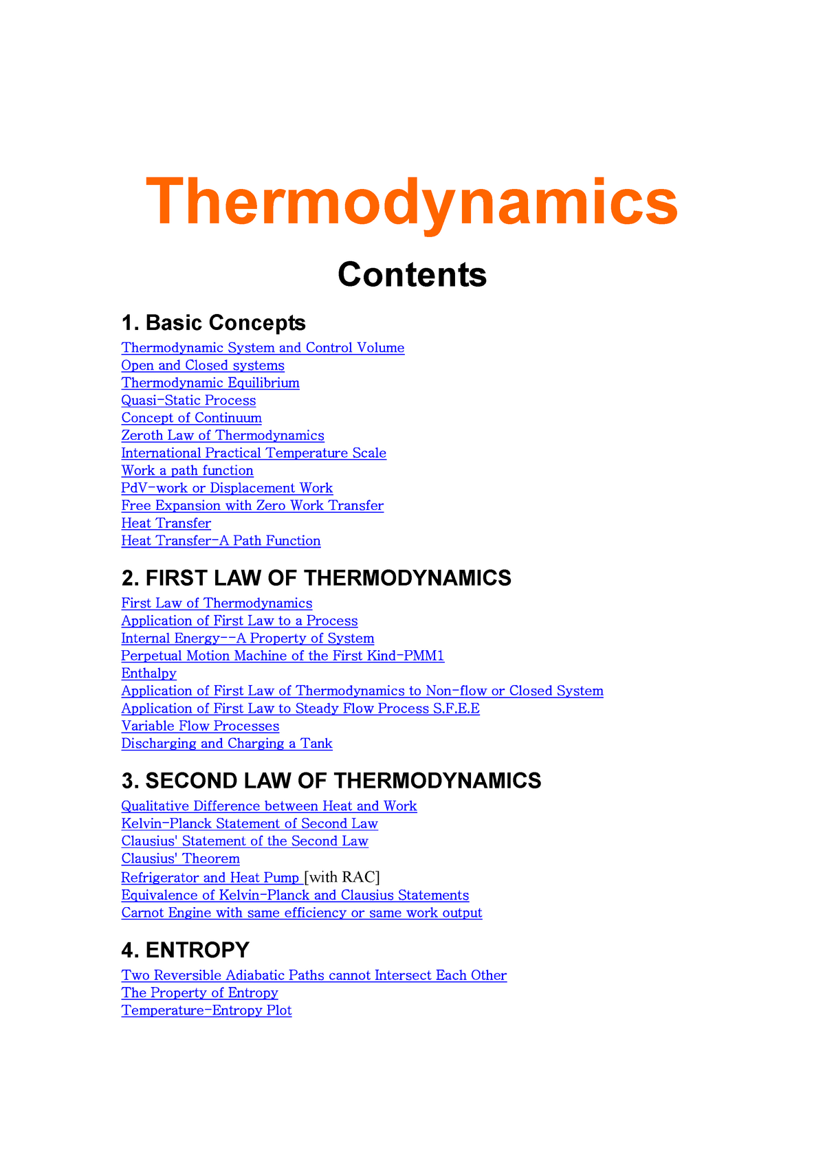 Exam 1 April, Questions And Answers - Thermodynamics Contents 1. Basic ...