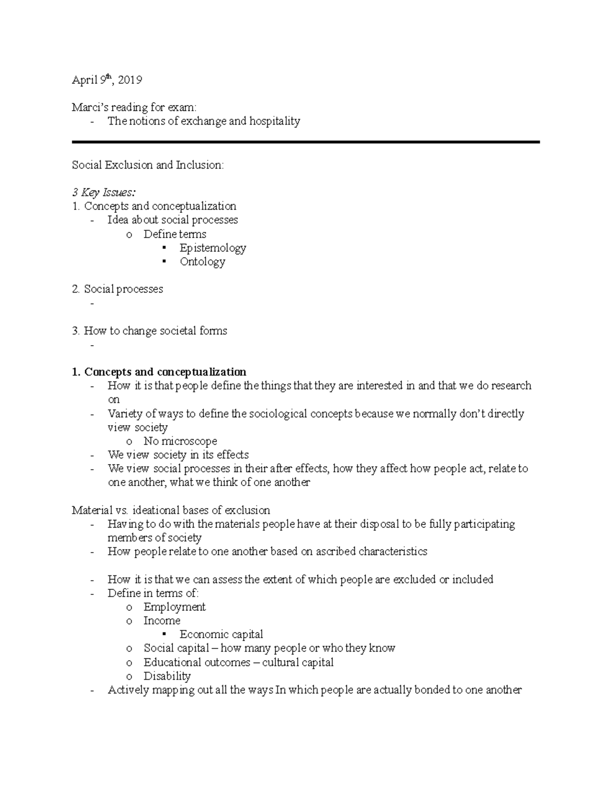 SOCI 1020 Week 13 - Lecture Notes - 2019 - April 9th, 2019 Marci9s ...