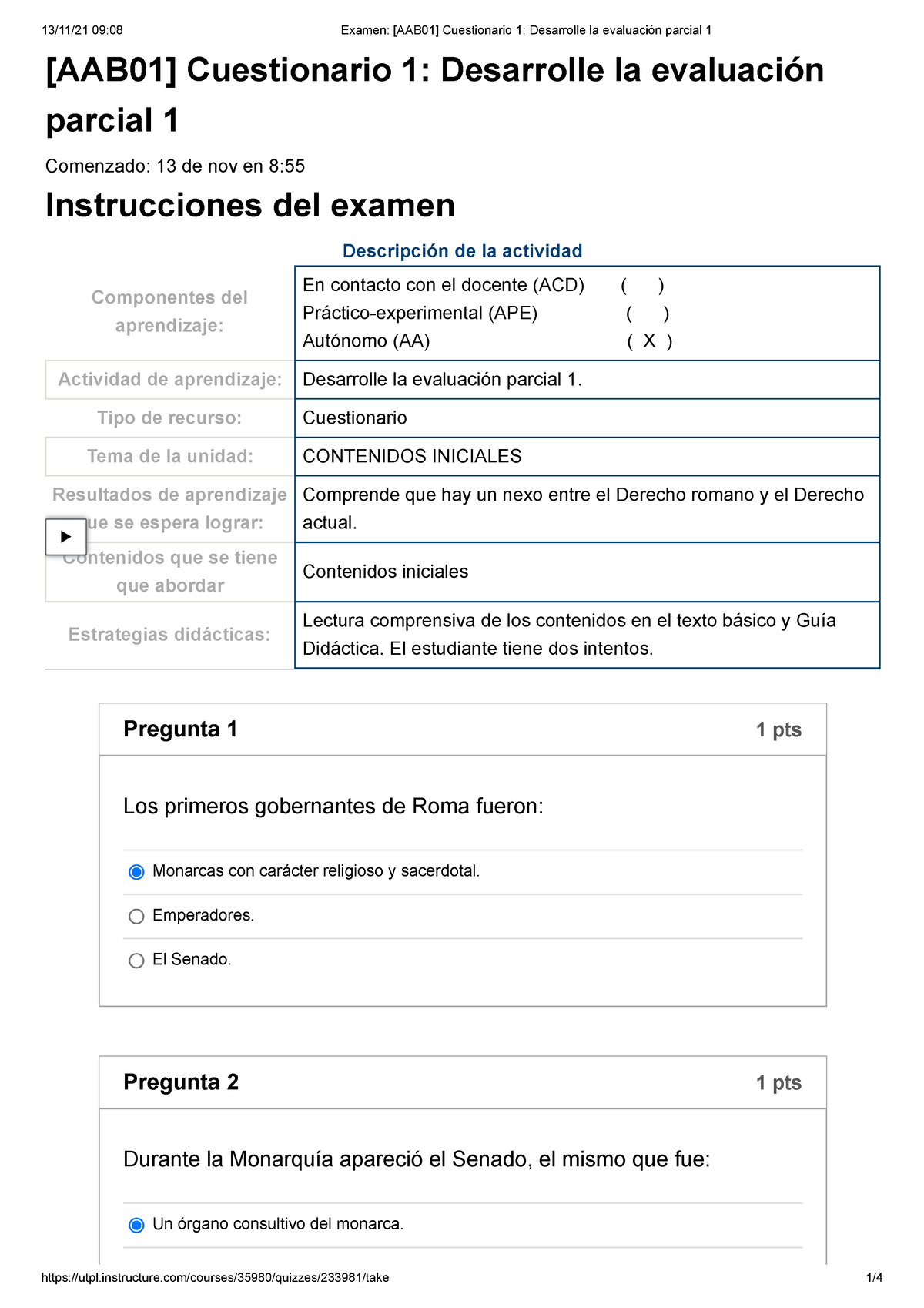 Examen [AAB01] Cuestionario 1 Desarrolle La Evaluación Parcial 1 ...